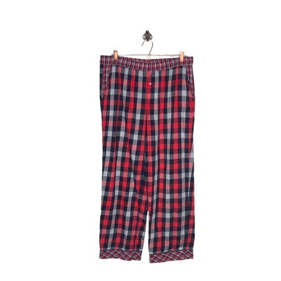 Victoria's Secret L Red Plaid Cotton Modal Check Flannel Pajama Lounge Pants - Picture 2 of 5